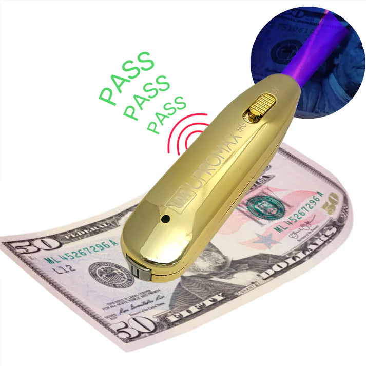 Detector de billetes falsos con confirmación de voz MG/UV