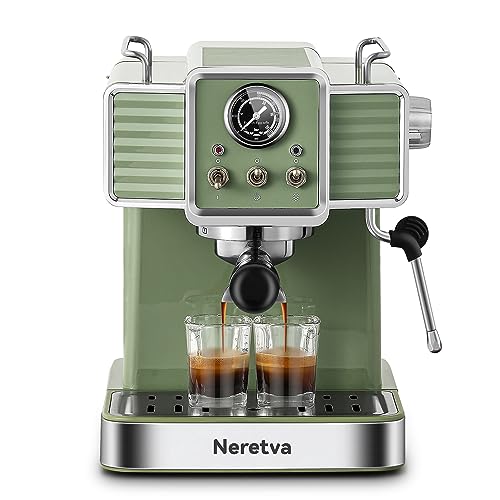 Neretva Máquina de café expreso de 15 bares con espumador de leche, varita de vapor