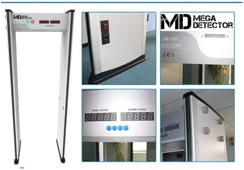 Arco MegaDetector Detector de Metales de Paso de Alta Sensibilidad de 6/12/18 Zonas, Puerta de Paso