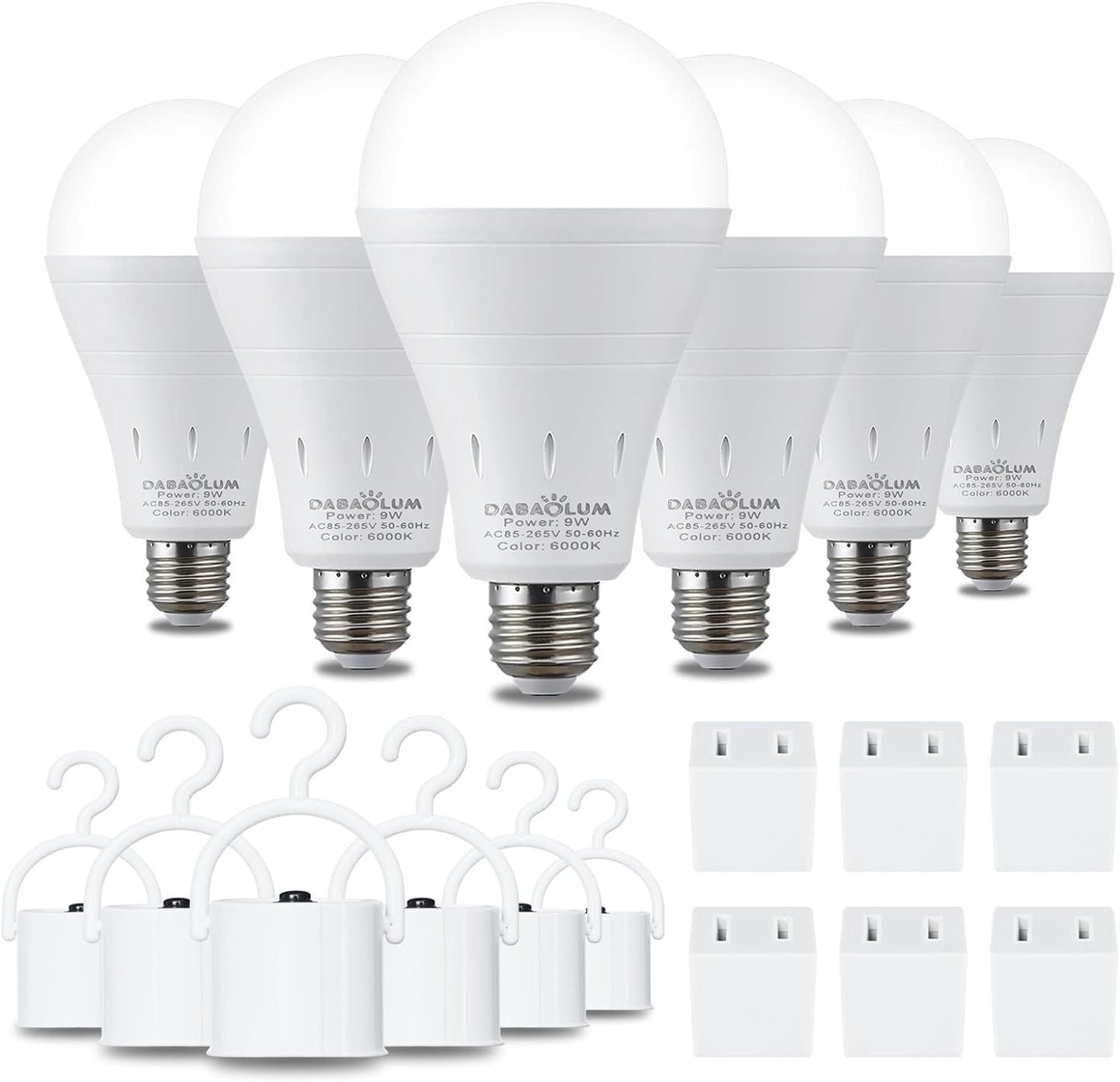 1 Bombilla de Emergencia Recargables, Bombilla LED Alimentada por Batería, de 9 W