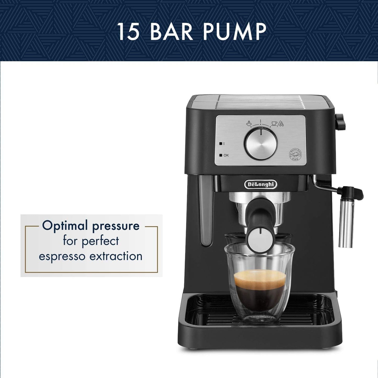 De'Longhi Stilosa - Máquina manual de café expreso, leche y capuchino, bomba de presión de 15 bares
