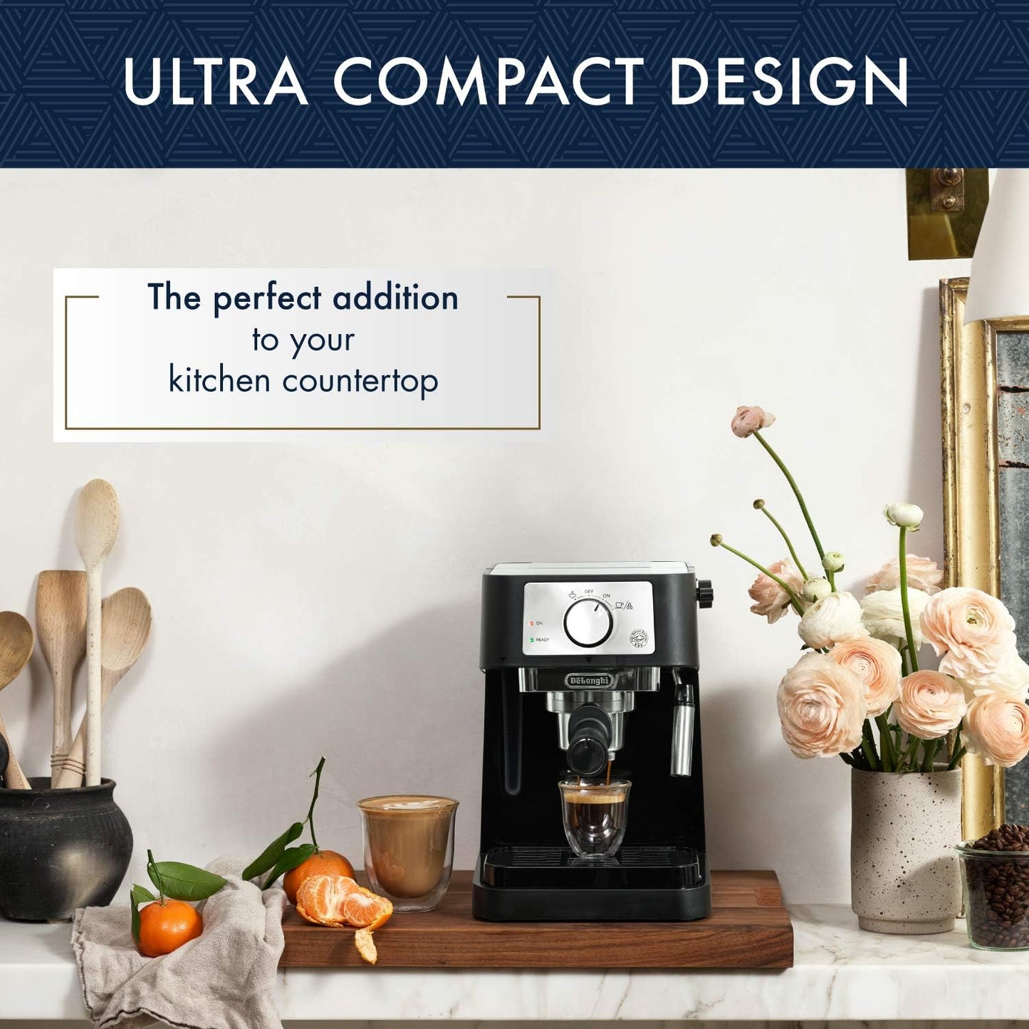 De'Longhi Stilosa - Máquina manual de café expreso, leche y capuchino, bomba de presión de 15 bares