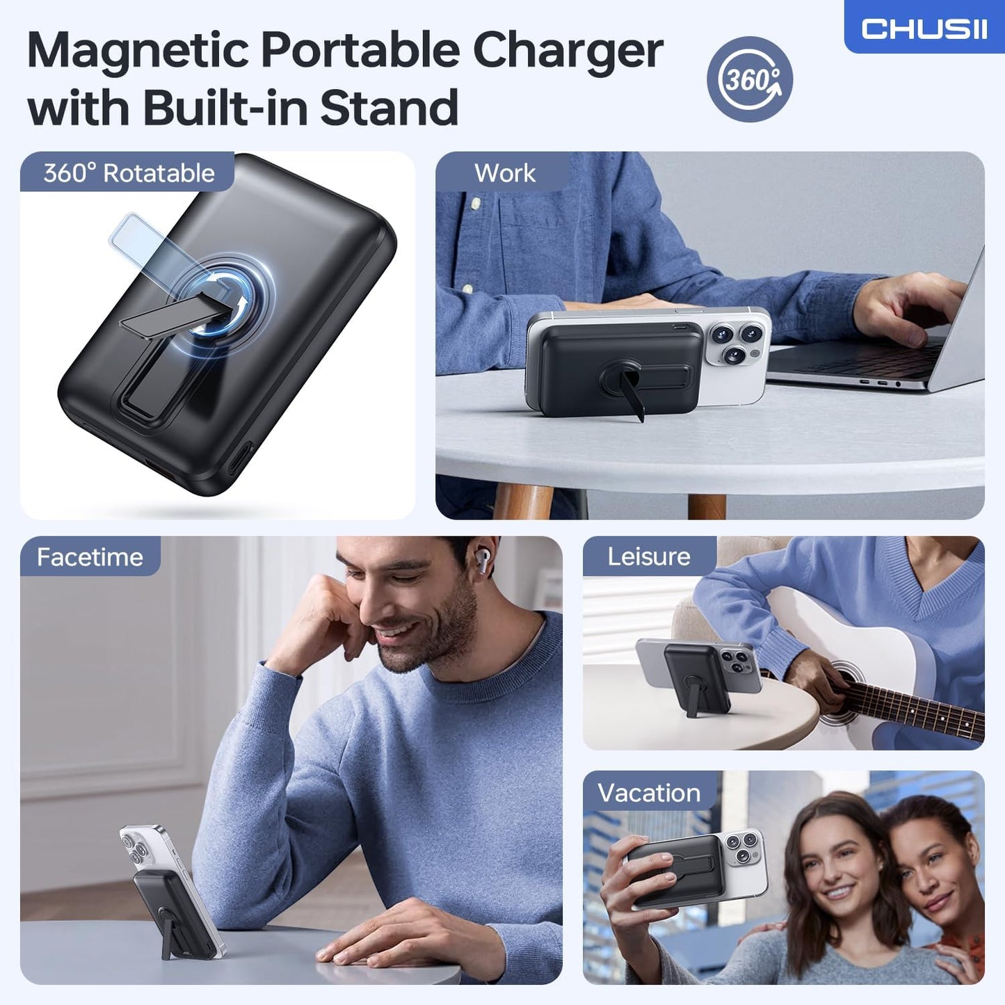 Cargador Portátil Magsafe Magnético Inalámbrico De 12000 Mah