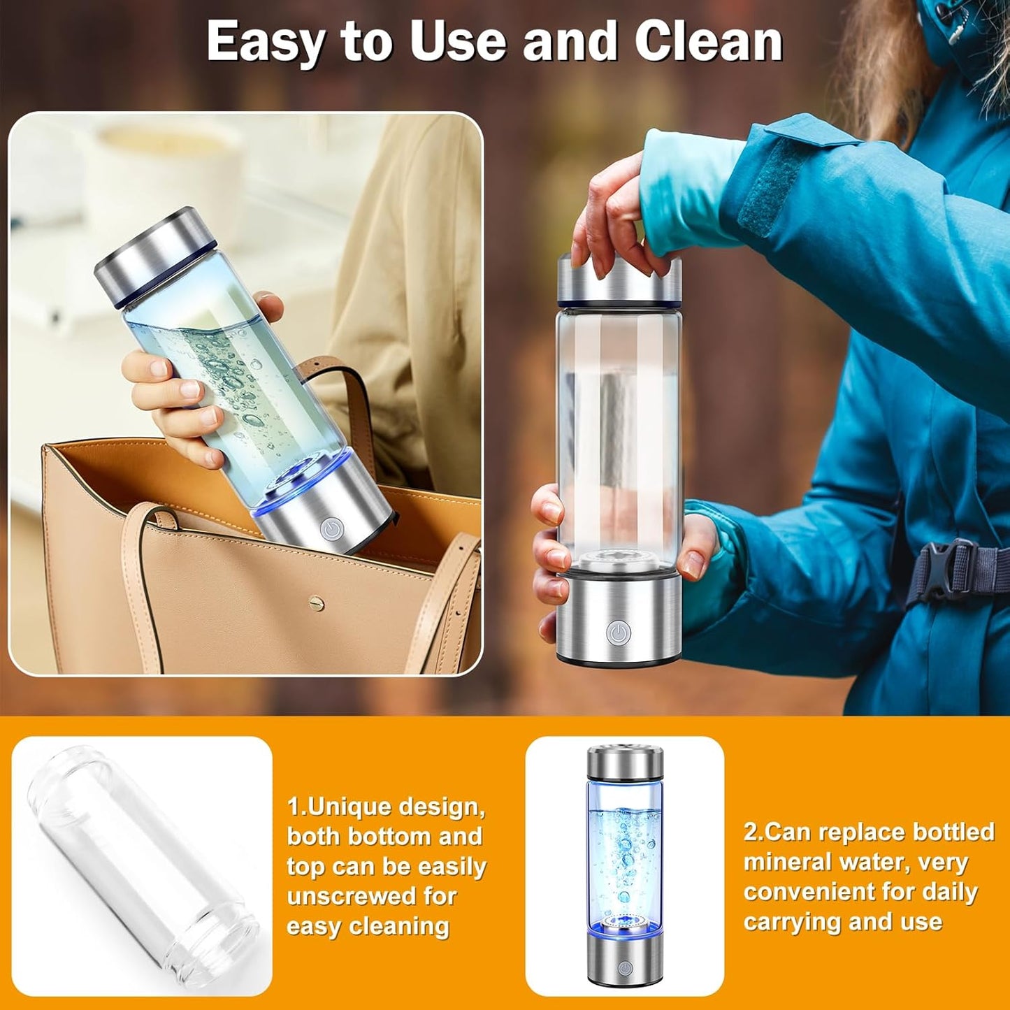 Botella de agua de hidrógeno, generador de agua de hidrógeno con tecnología avanzada