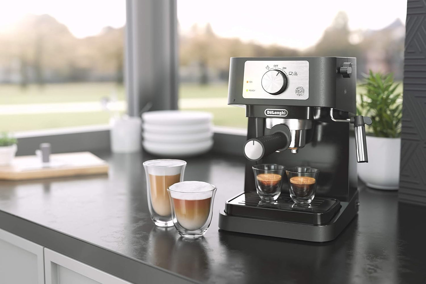 De'Longhi Stilosa - Máquina manual de café expreso, leche y capuchino, bomba de presión de 15 bares