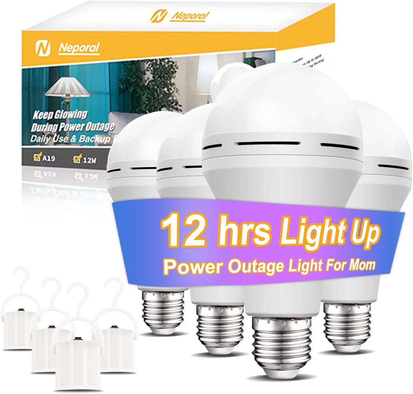 1 Bombilla de Emergencia Recargables, Bombilla LED Alimentada por Batería, de 15 W