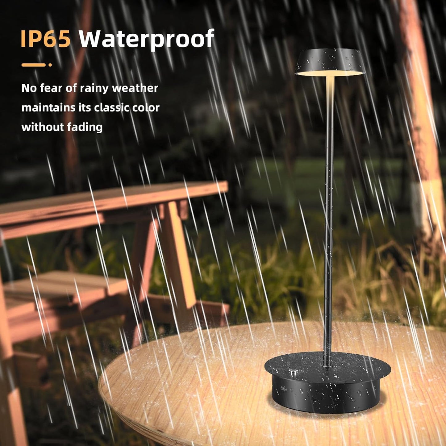 Paquete de 2 lámparas de mesa LED recargables: lámpara de mesa inalámbrica con control táctil