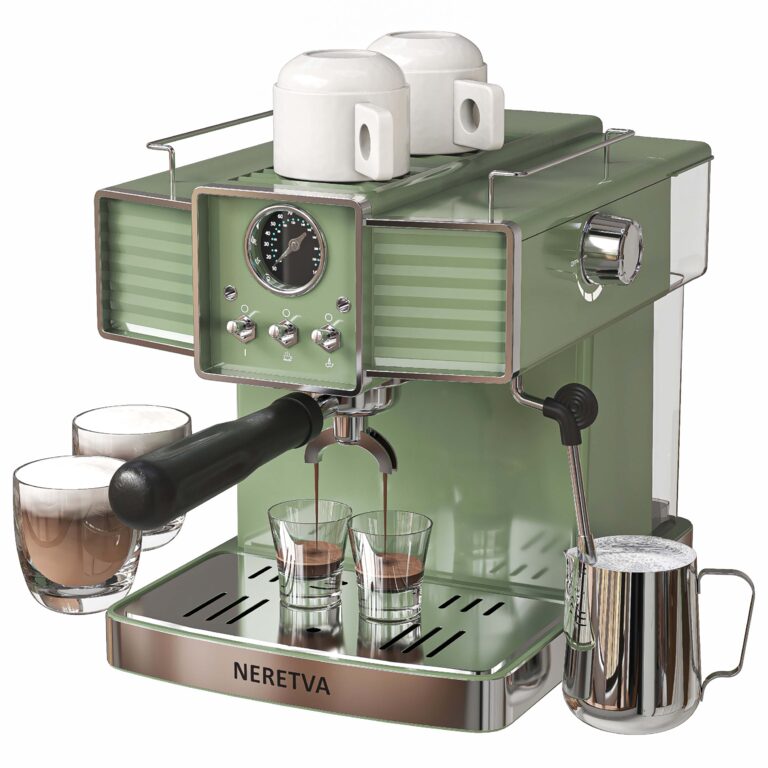 Neretva Máquina de café expreso de 15 bares con espumador de leche, varita de vapor