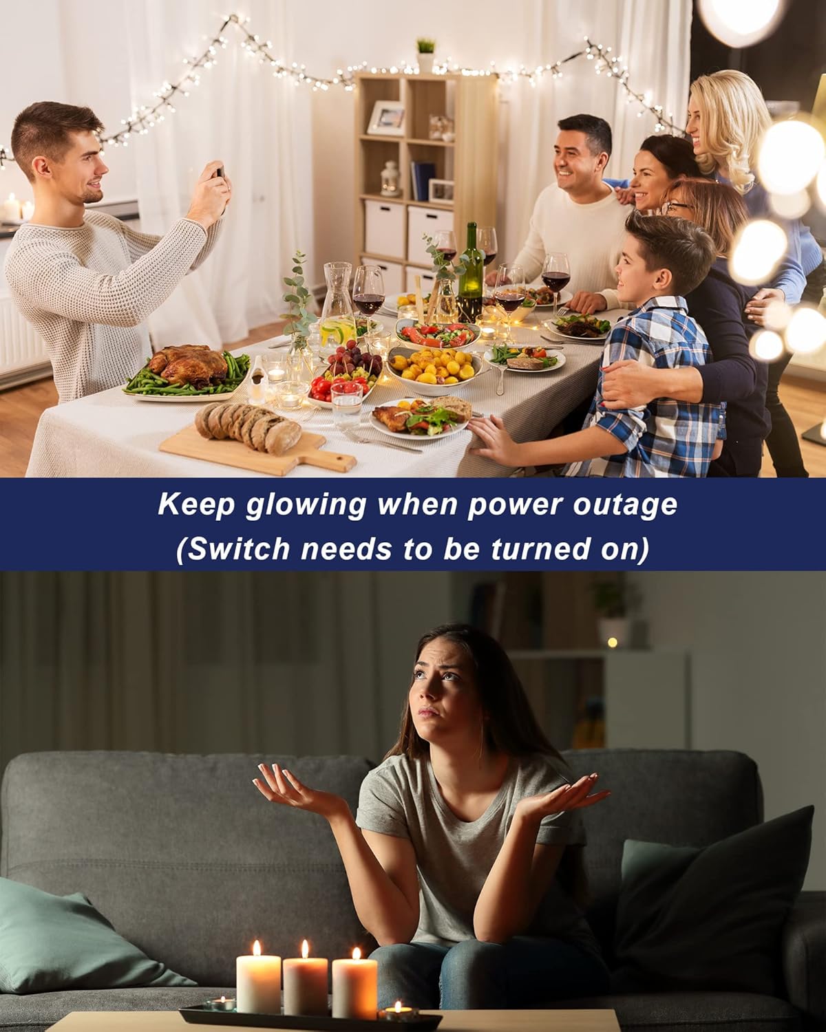 6 Bombillas LED de Emergencia Recargables de 15 W, luz de Emergencia de Reserva de Batería de 1200 mAh, Bombilla Para Cortes de Energía.