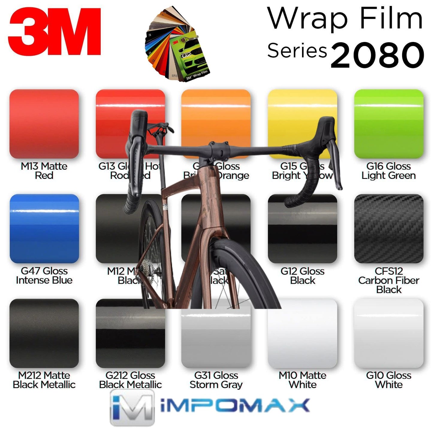 Venta Por Metro Lineal De Wrap 2080 Series 3m Varios Colores Todo Tipo de Autos, Motos, Bicicletas