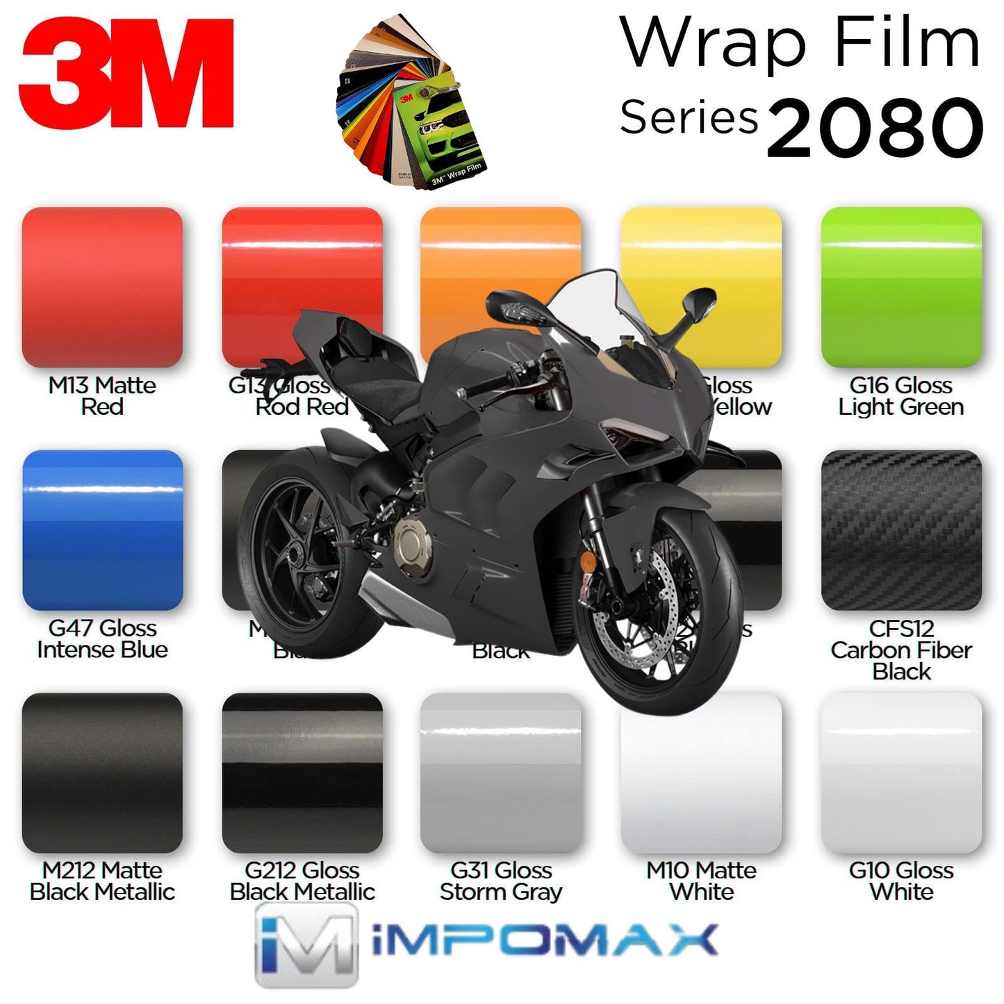 Venta Por Metro Lineal De Wrap 2080 Series 3m Varios Colores Todo Tipo de Autos, Motos, Bicicletas