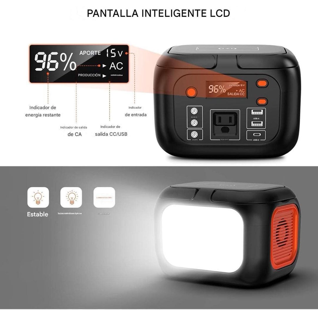 Combo Estacion De Carga Incluye 2 Focos Y Panel Solar 150w