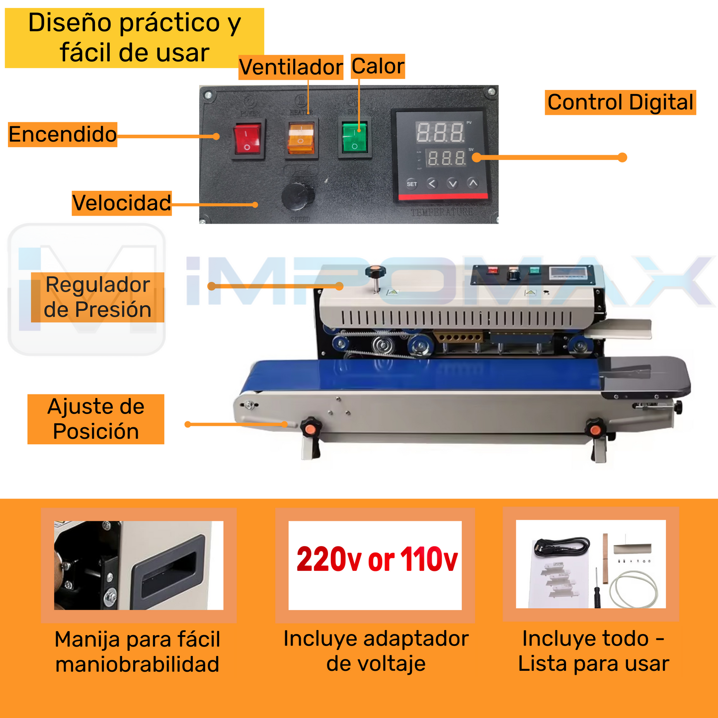 Máquina Selladora continua horizontal de fundas automática.