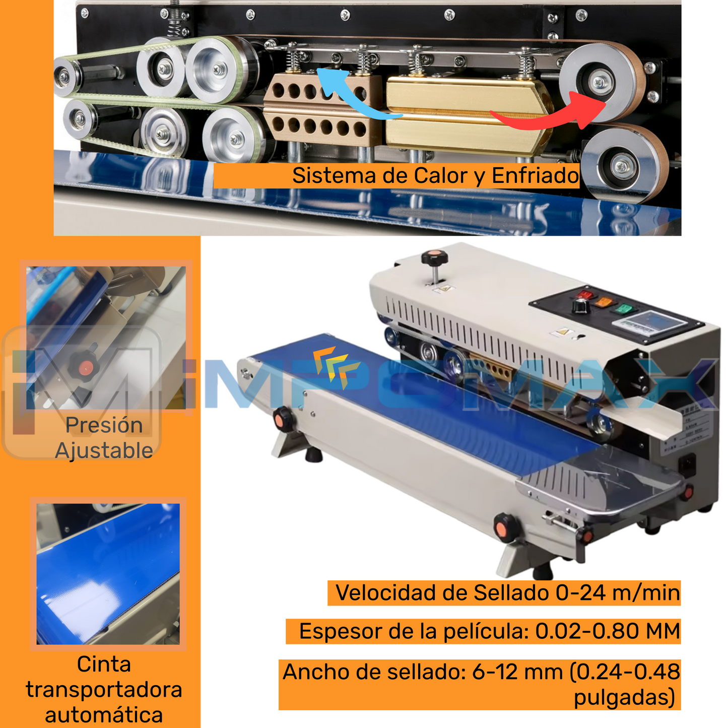 Máquina Selladora continua horizontal de fundas automática.