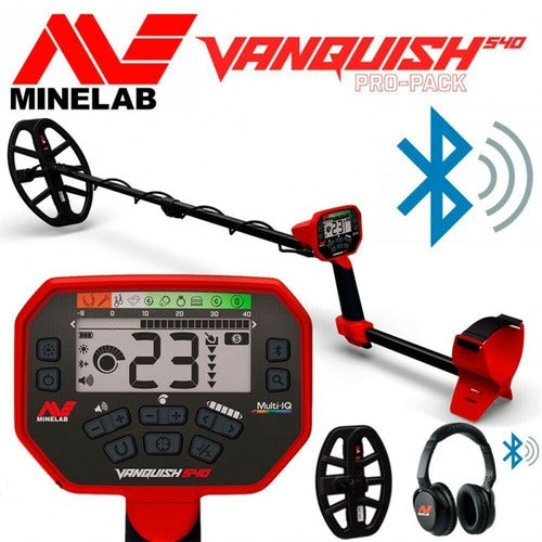 VANQUISH 540  PRO PACK MINELAB - DETECTOR DE METALES CON BOBINA V12 Y AURICULARES CABLEADOS