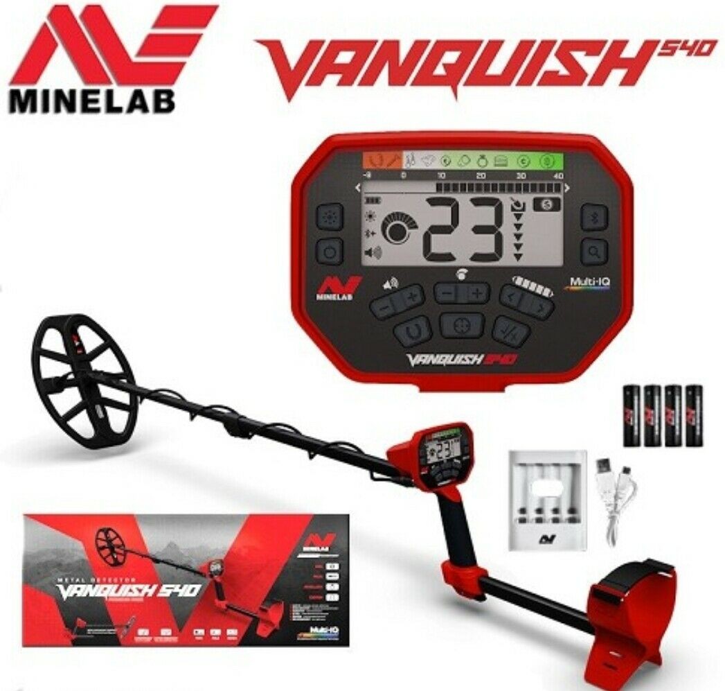 VANQUISH 540 PRO PACK MINELAB - DETECTOR DE METALES CON BOBINA V12 Y AURICULARES CABLEADOS