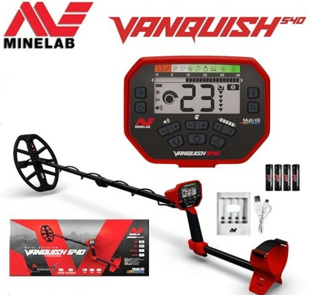 VANQUISH 540  PRO PACK MINELAB - DETECTOR DE METALES CON BOBINA V12 Y AURICULARES CABLEADOS