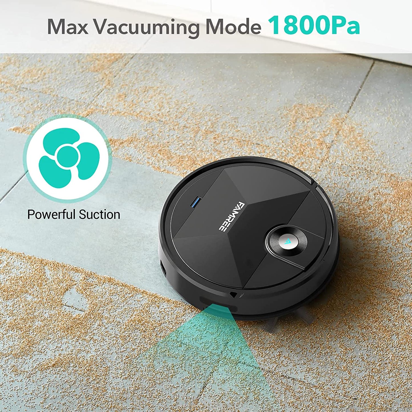 Famree MT-200 Robotic Vacunm Cleaner - Aspiradora Robótica de fuerte succión compatible con Alexa