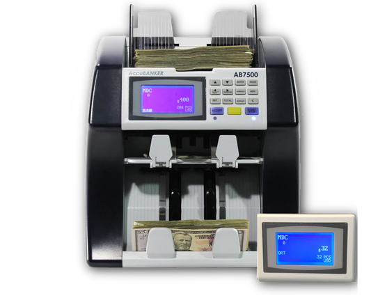 AB7500 AccuBanker Valorizadora de Billetes Mixtos Doble Bolsillo