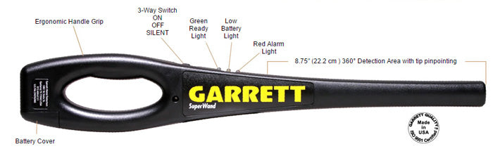 GARRETT SUPERWAND DETECTORA DE METALES ARMAS - impomax