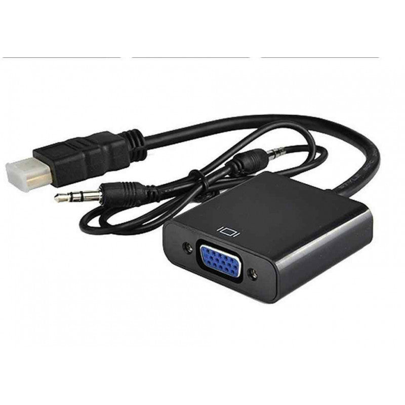 Convertidor Vga a HDMI + Audio Con Cable Auxiliar Adaptador