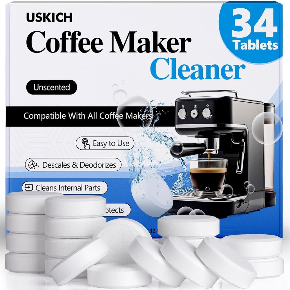 Limpiador descalcificador para máquina de café, paquete de 5 pastillas.