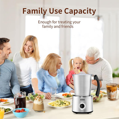 Espumador de leche Yashe, eléctrico 4 en 1, para latte, capuchino, chocolate caliente.