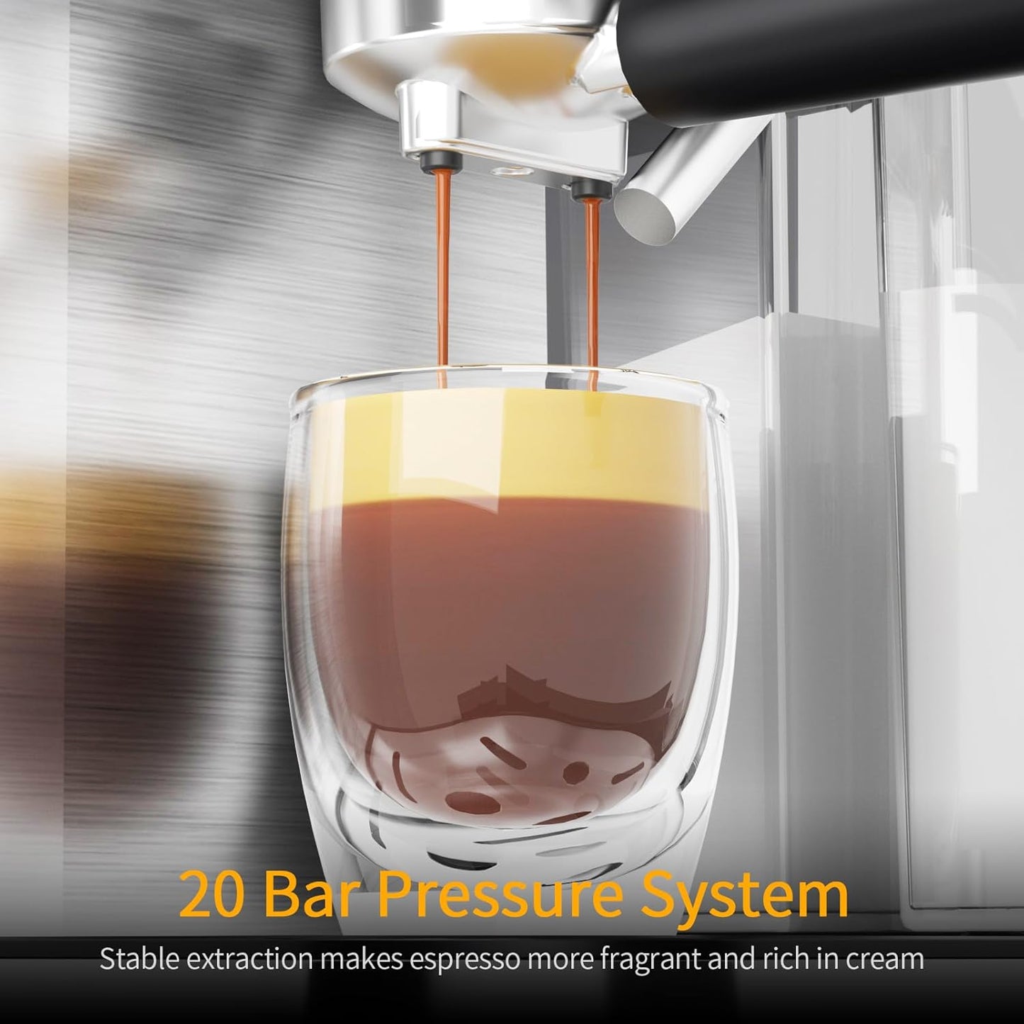 Máquina de café Didimo expreso, capuchino, latte con bomba de 20 bares y espumador de leche.