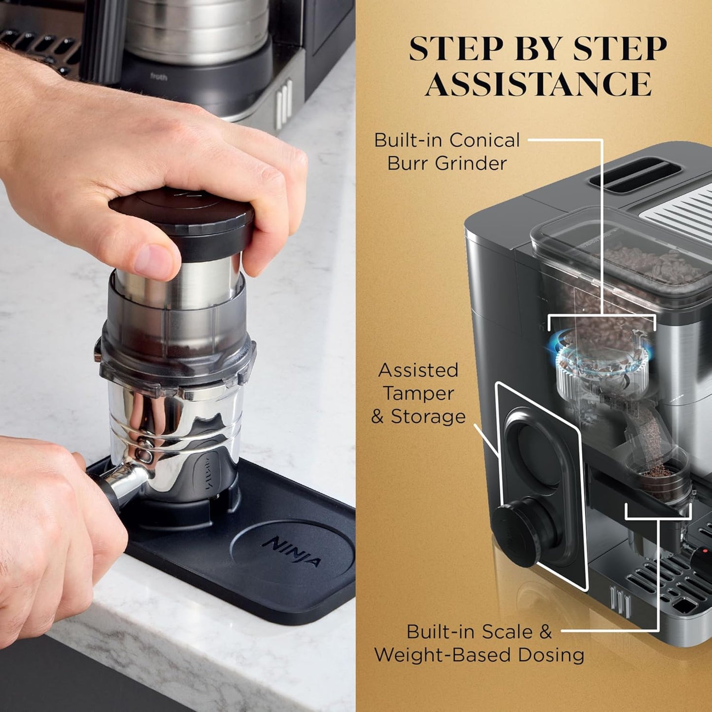 Cafetera Ninja Luxe Café ES601 Molinillo Y Espumador Automático