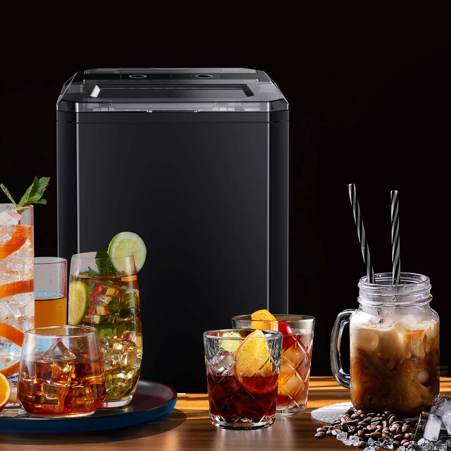 Máquina de hielo para encimera, 9 cubos listos en 6 minutos.