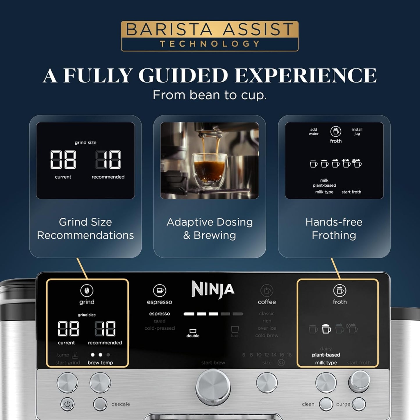 Cafetera Ninja Luxe Café ES601 Molinillo Y Espumador Automático