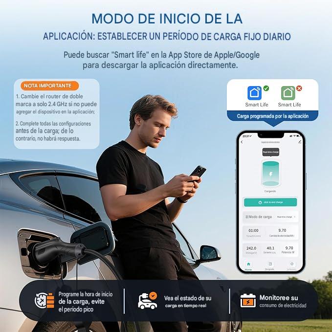 Cargador Inteligente Ev Nexcyber Za20-u007kbf-f001 Nivel 2 32a