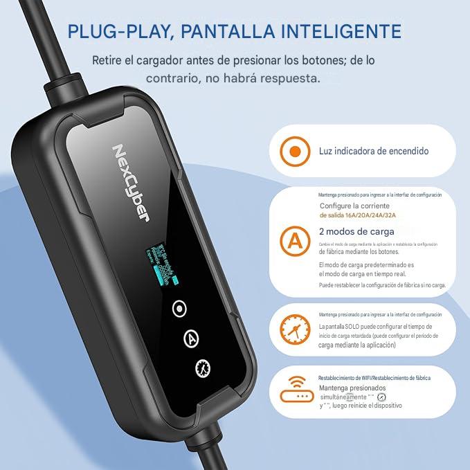 Cargador Inteligente Ev Nexcyber Za20-u007kbf-f001 Nivel 2 32a
