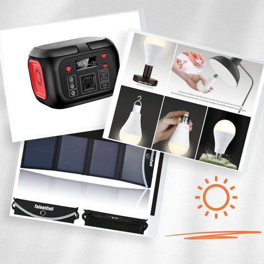 Combo Estacion De Carga Incluye 2 Focos Y Panel Solar 150w