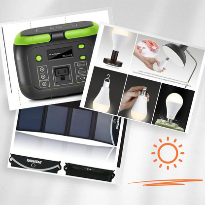 Combo Estacion De Carga Incluye 2 Focos Y Panel Solar 200w
