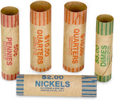 Caja de 1000 Unidades Envoltorios de Monedas, varios tamaños – Tubos de papel preformados duraderos Usa.