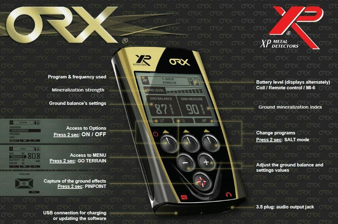 ORX XP METAL DETECTOR - Detector de Metales Inalámbrico con Bobina Eliptica (BAJO PEDIDO)