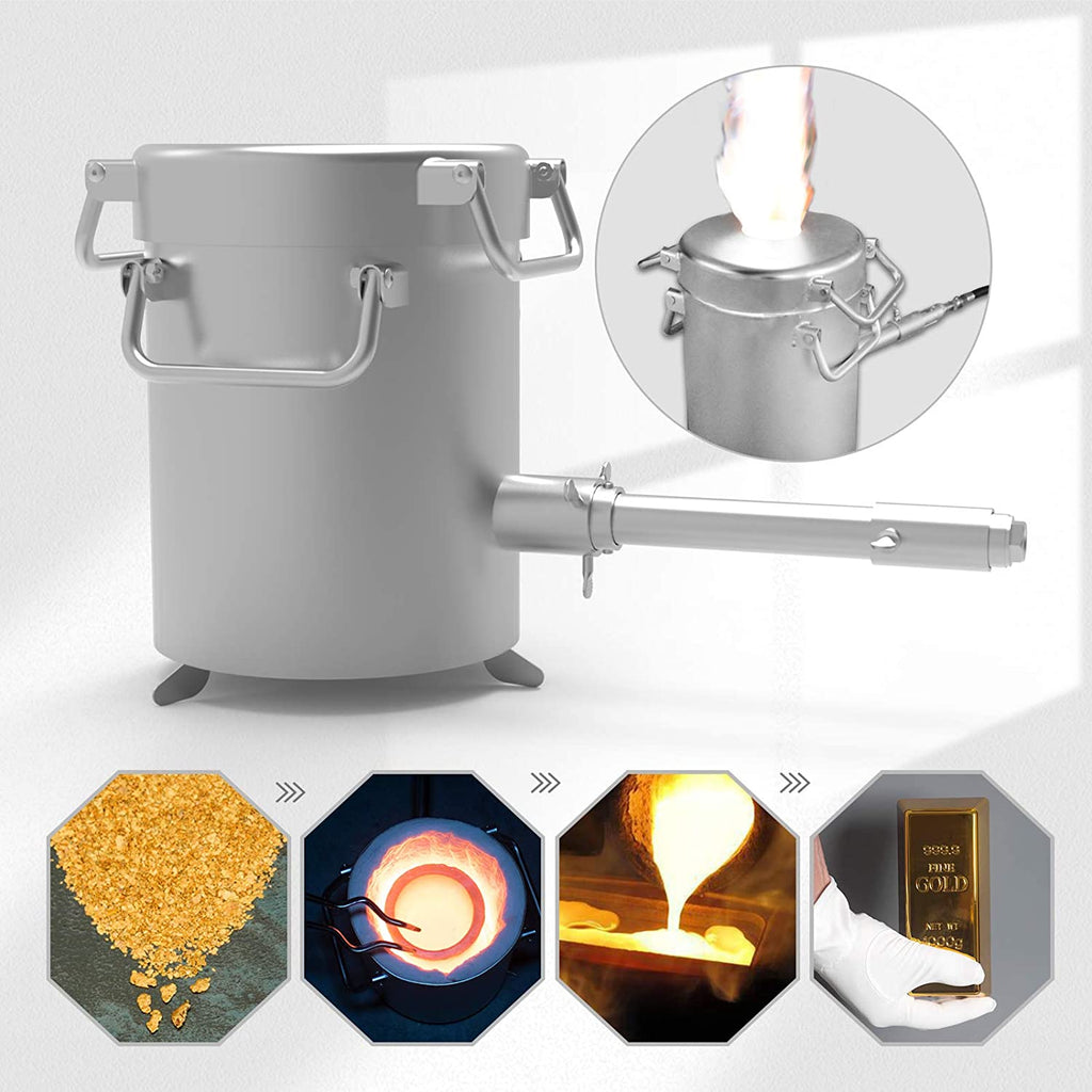 Kit de horno de fundición de propano de 13.2 lbs, horno de fundición de  metal con crisol para fundir metal, pinzas, guantes, para fundición de oro