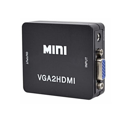 Adaptador Hdmi a VGA Convertidor Con Fuente 12v Audio Video